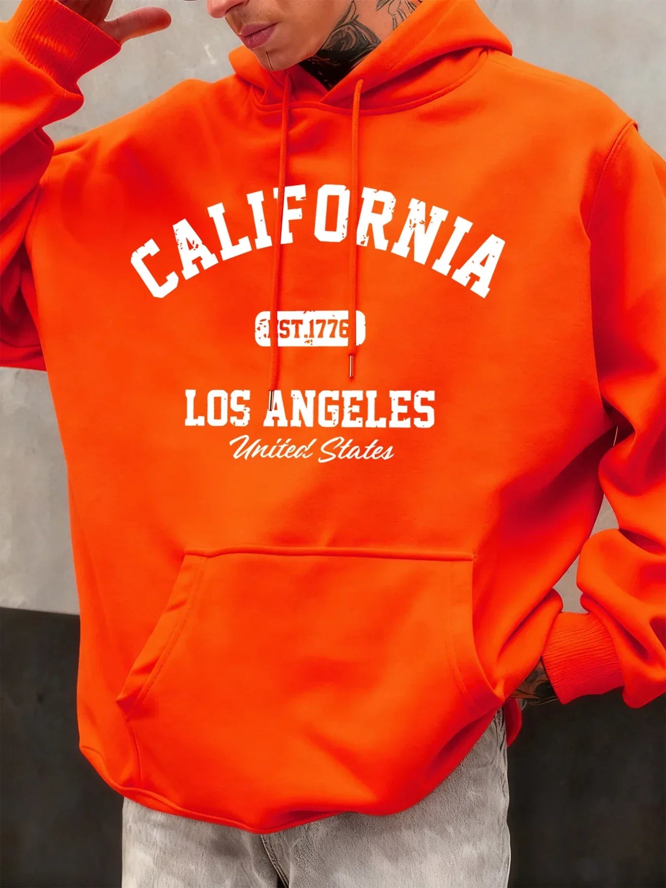 California Los Angeles Prints Male Hoody Hip Hop Multicolor Hoodies Fleece Fashion Pullovers Oversized Pocket Mens Clothes - cankarfashion