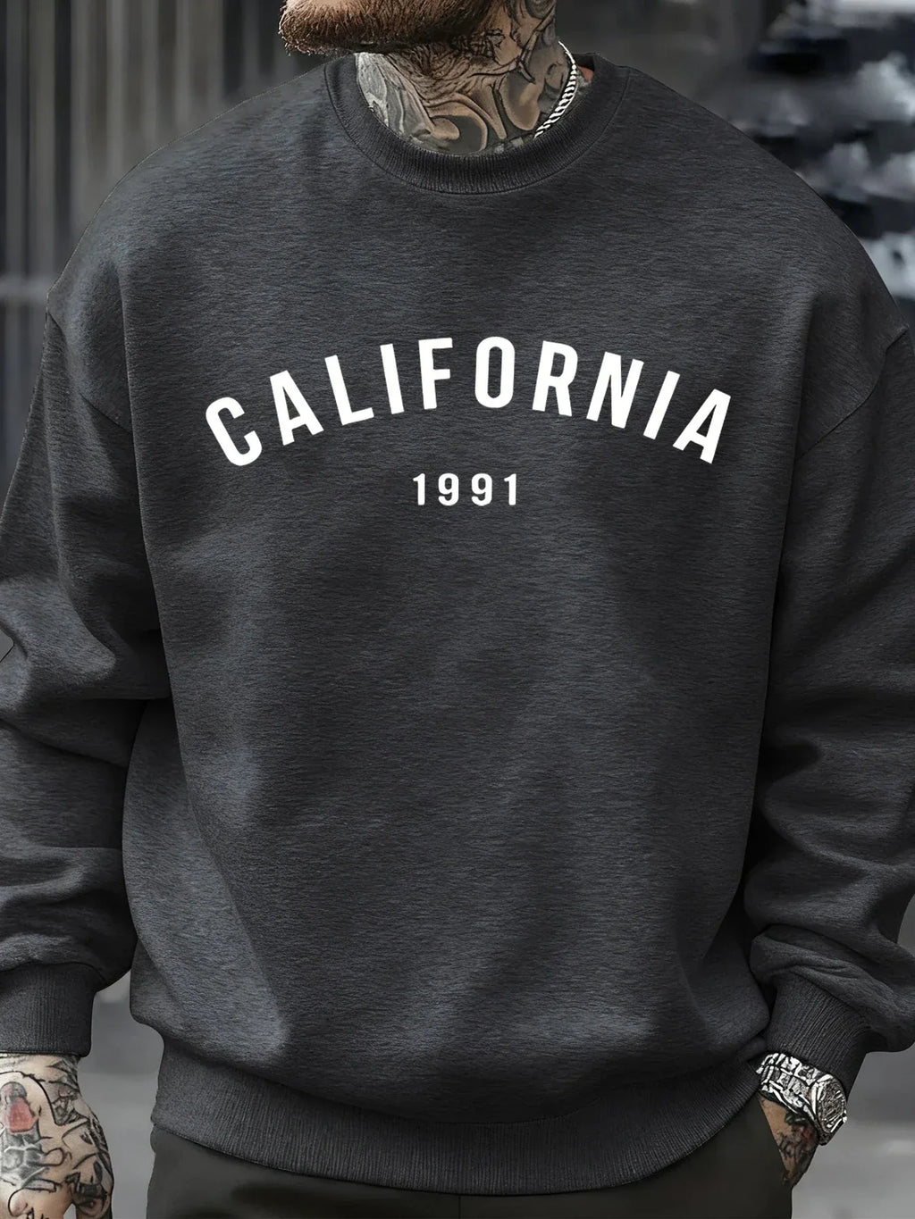 California Letter 1991 Design Man Sweatshirts Fashion Multicolor Pullover Fleece Casual Clothes Crewneck Sportswear Autumn Tops - cankarfashion