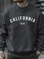 California Letter 1991 Design Man Sweatshirts Fashion Multicolor Pullover Fleece Casual Clothes Crewneck Sportswear Autumn Tops - cankarfashion