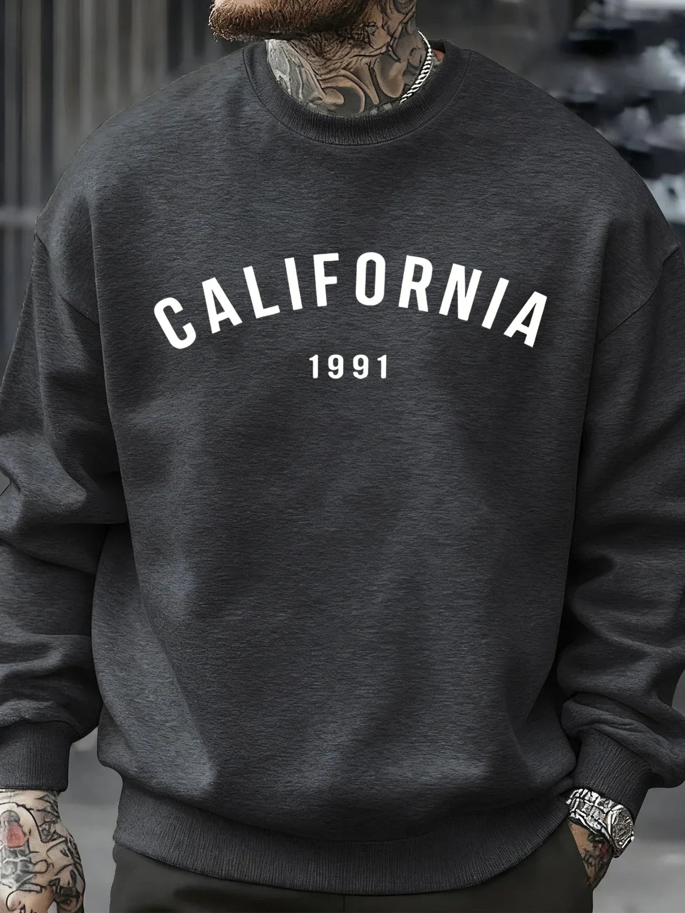 California Letter 1991 Design Man Sweatshirts Fashion Multicolor Pullover Fleece Casual Clothes Crewneck Sportswear Autumn Tops - cankarfashion
