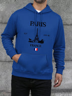 Paris France Eiffel Tower Print Mens Hoodie Street Hip Hop Clothes Fleece Casual Hoody Autumn Loose Fashion Men Sportswears - cankarfashion
