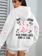Autumn Womens Hoodies Cute Cat Paw Printing Sweatshirts Warm Fleece Soft Comfortable Pullovers Fashion Loose Female Clothing - cankarfashion
