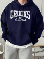 Crooks Castles Printing Fleece Warm Hoodies Male Comfy Casual Tracksuit Soft Autumn Unisex Clothing Sports Oversized Sweatshirts - cankarfashion