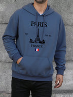 Paris France Eiffel Tower Print Mens Hoodie Street Hip Hop Clothes Fleece Casual Hoody Autumn Loose Fashion Men Sportswears - cankarfashion