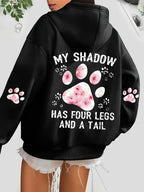 Autumn Womens Hoodies Cute Cat Paw Printing Sweatshirts Warm Fleece Soft Comfortable Pullovers Fashion Loose Female Clothing - cankarfashion