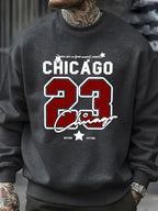 Chicago Number 23 Jersey Prints Male Sweatshirt Trendy Hip Hop Streetwear Crewneck Autumn Clothes Fleece Casual Pullover - cankarfashion