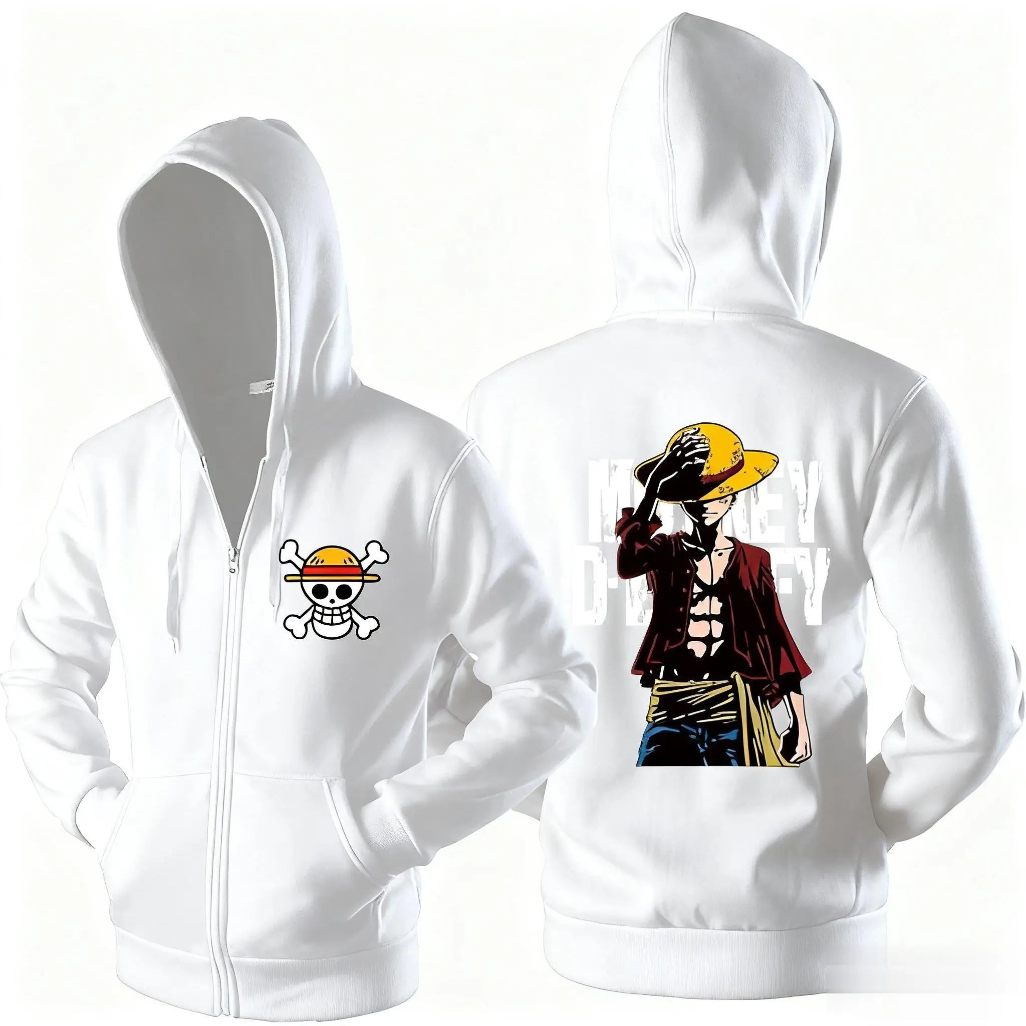 Oversized One Piece Luffy Zipper Hooded Jacket