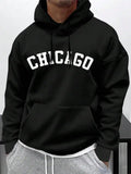 Street Letter Chicago Printing Hoodies For Men Pocket Drawstring Pullovers Thermal Fleece Soft Sweatshirts Autumn Casual Clothes - cankarfashion