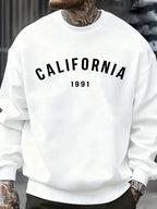 California Letter 1991 Design Man Sweatshirts Fashion Multicolor Pullover Fleece Casual Clothes Crewneck Sportswear Autumn Tops - cankarfashion
