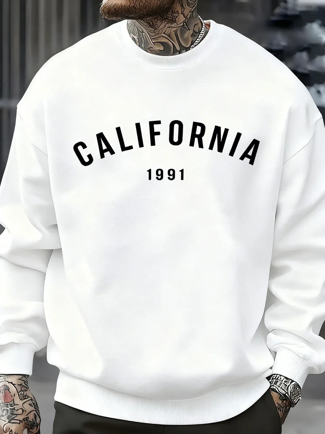 California Letter 1991 Design Man Sweatshirts Fashion Multicolor Pullover Fleece Casual Clothes Crewneck Sportswear Autumn Tops - cankarfashion