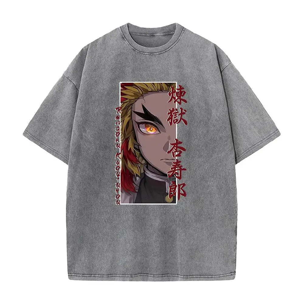 Harajuku Demon Slayer Rengoku Kyoujurou Vintage T-Shirt