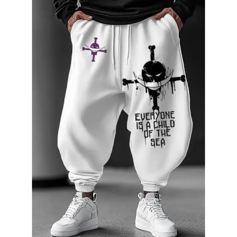 2026 One Piece Anime Print Baggy Joggers for Men