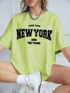 When 1968 The New York Is Young Cotton Woman Tshirts Oversize Daily Tshirts Creativity Streettshirt Individual Casual Clothes - cankarfashion