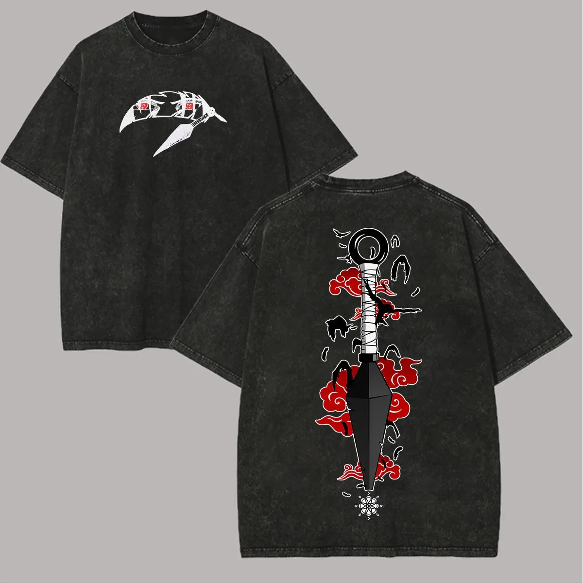 Naruto Akatsuki Kunai T-Shirt - Vintage Acid Wash