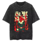 Might Guy Acid Wash T Shirt - Naruto Eight Gates Red Beast