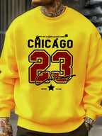 Chicago Number 23 Jersey Prints Male Sweatshirt Trendy Hip Hop Streetwear Crewneck Autumn Clothes Fleece Casual Pullover - cankarfashion