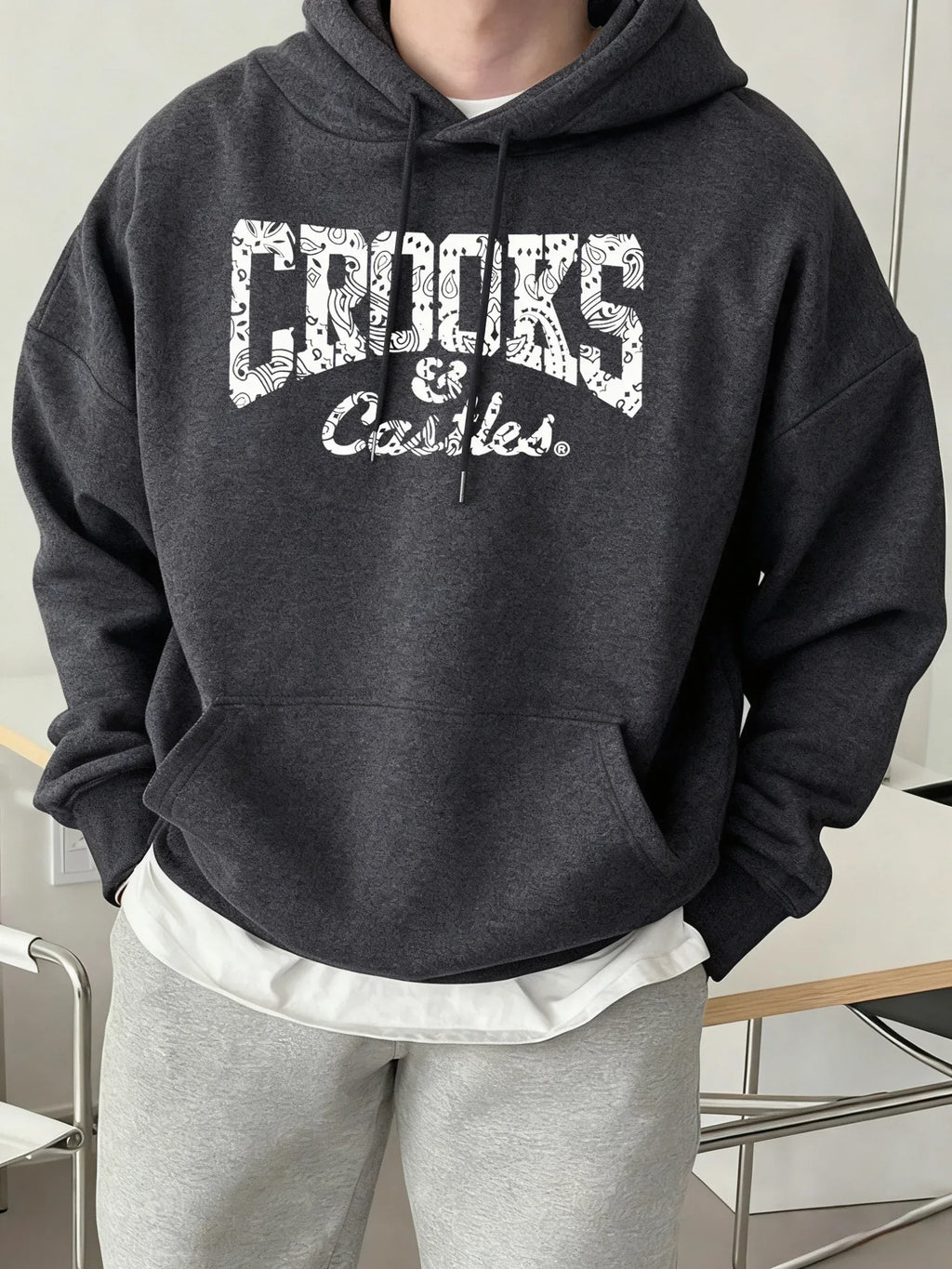 Crooks Castles Printing Fleece Warm Hoodies Male Comfy Casual Tracksuit Soft Autumn Unisex Clothing Sports Oversized Sweatshirts - cankarfashion