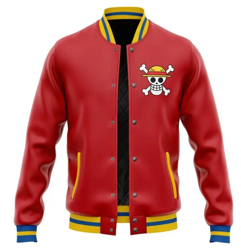 Anime One Piece Luffy Pattern Oversized Jacket