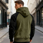 Winter Men Fleece Hooded Sweatshirt Long Sleeve Match Colors Shoulder Cuff Hoodies Trendy Big Size Light Weight Outerwear M-2XL - cankarfashion