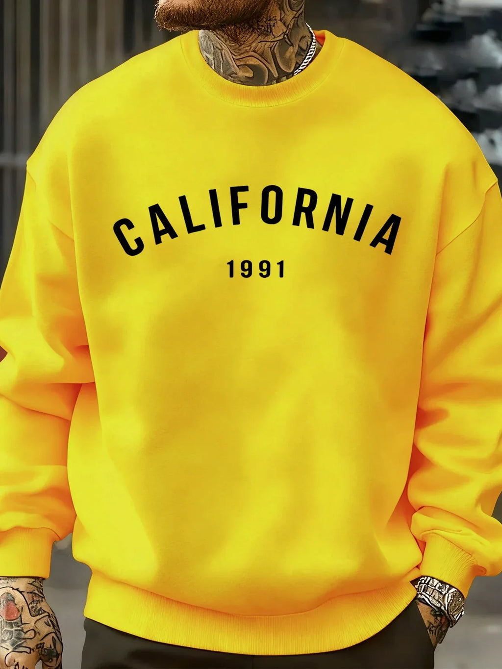 California Letter 1991 Design Man Sweatshirts Fashion Multicolor Pullover Fleece Casual Clothes Crewneck Sportswear Autumn Tops - cankarfashion