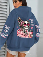 Expensive Talks Back Funny Printing Womens Hoodie Loose Multicolor Pullovers Fleece Autumn Sportswear Casual Pocket Hoody - cankarfashion