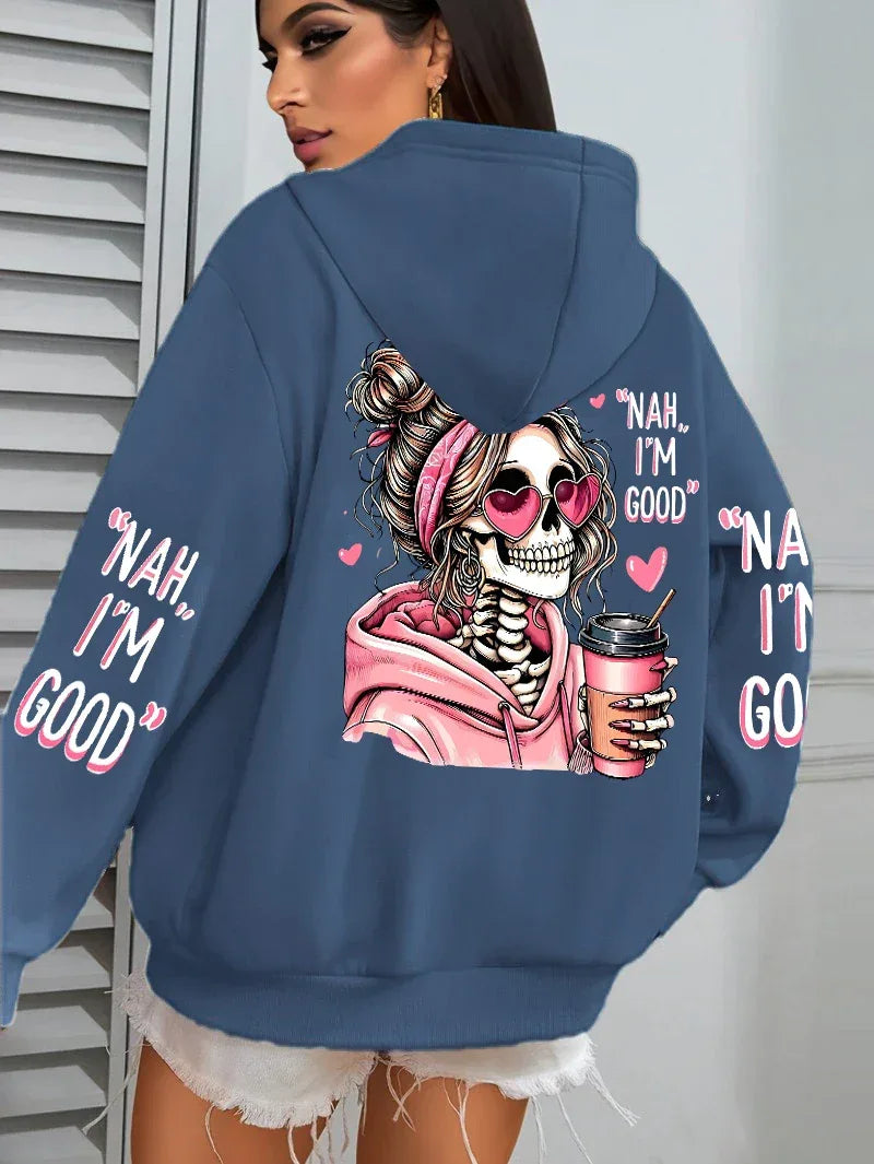 Expensive Talks Back Funny Printing Womens Hoodie Loose Multicolor Pullovers Fleece Autumn Sportswear Casual Pocket Hoody - cankarfashion