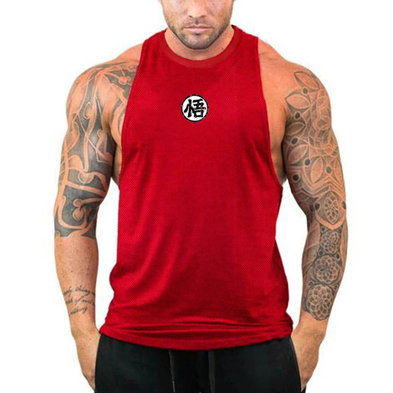 Anime goku Wu Font Funny Men's Tank Top