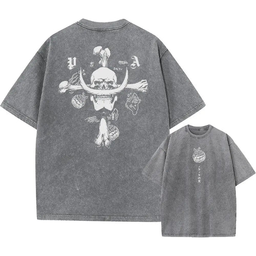 Anime One Piece Luffy Printed Cotton T-Shirt for Men