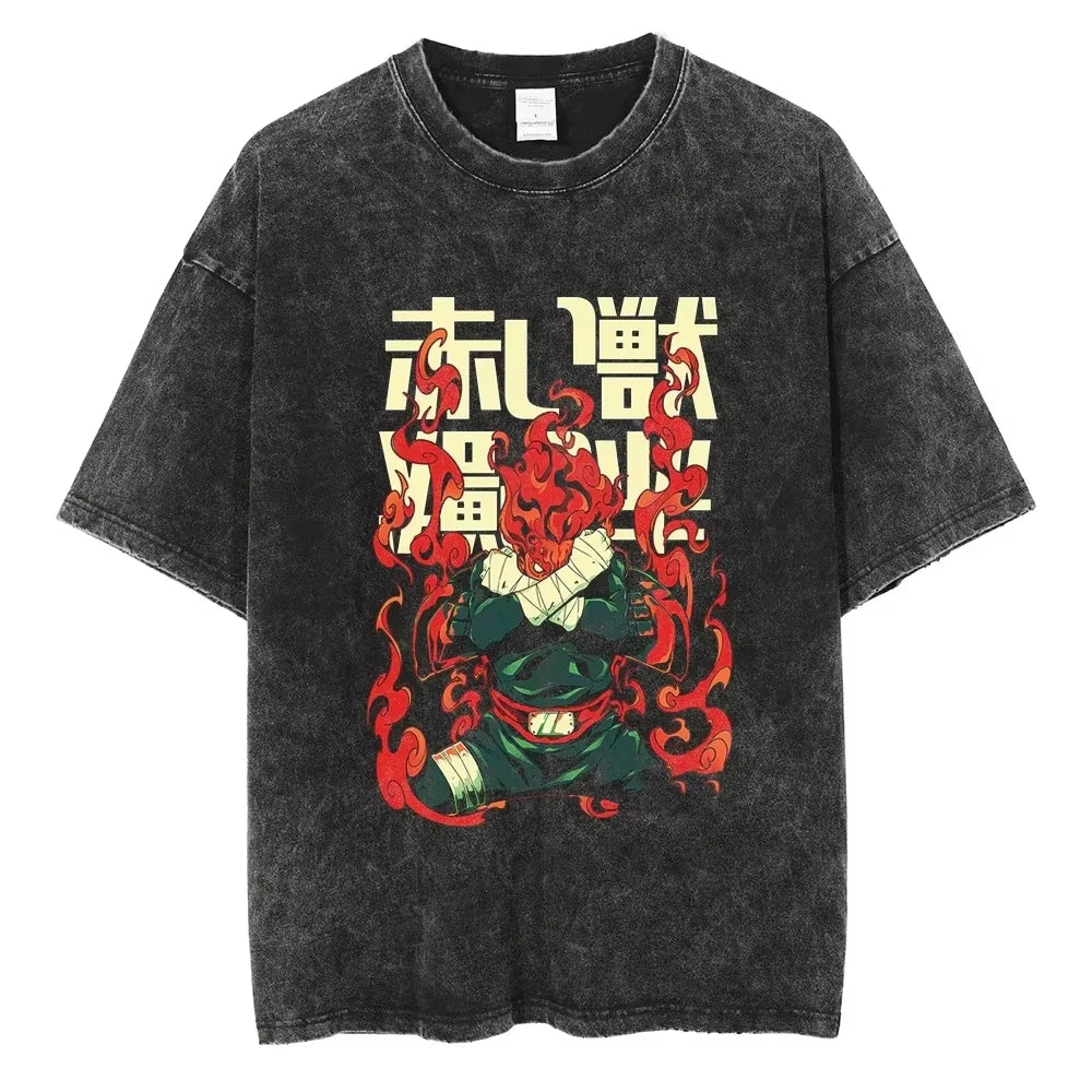 Hip Hop Vintage T-shirt for Men - Japanese Anime Style