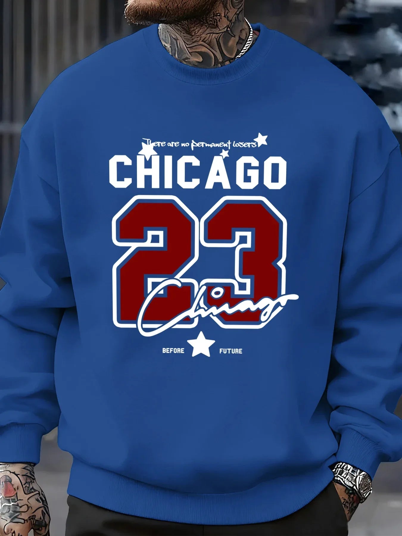 Chicago Number 23 Jersey Prints Male Sweatshirt Trendy Hip Hop Streetwear Crewneck Autumn Clothes Fleece Casual Pullover - cankarfashion