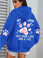 Autumn Womens Hoodies Cute Cat Paw Printing Sweatshirts Warm Fleece Soft Comfortable Pullovers Fashion Loose Female Clothing - cankarfashion