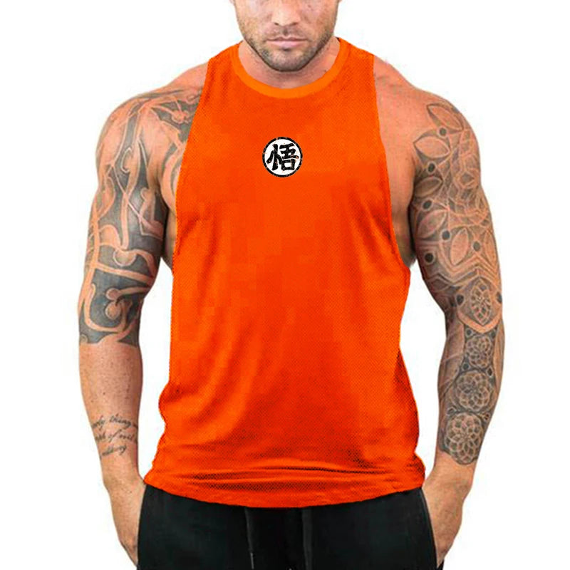 Anime goku Wu Font Funny Men's Tank Top