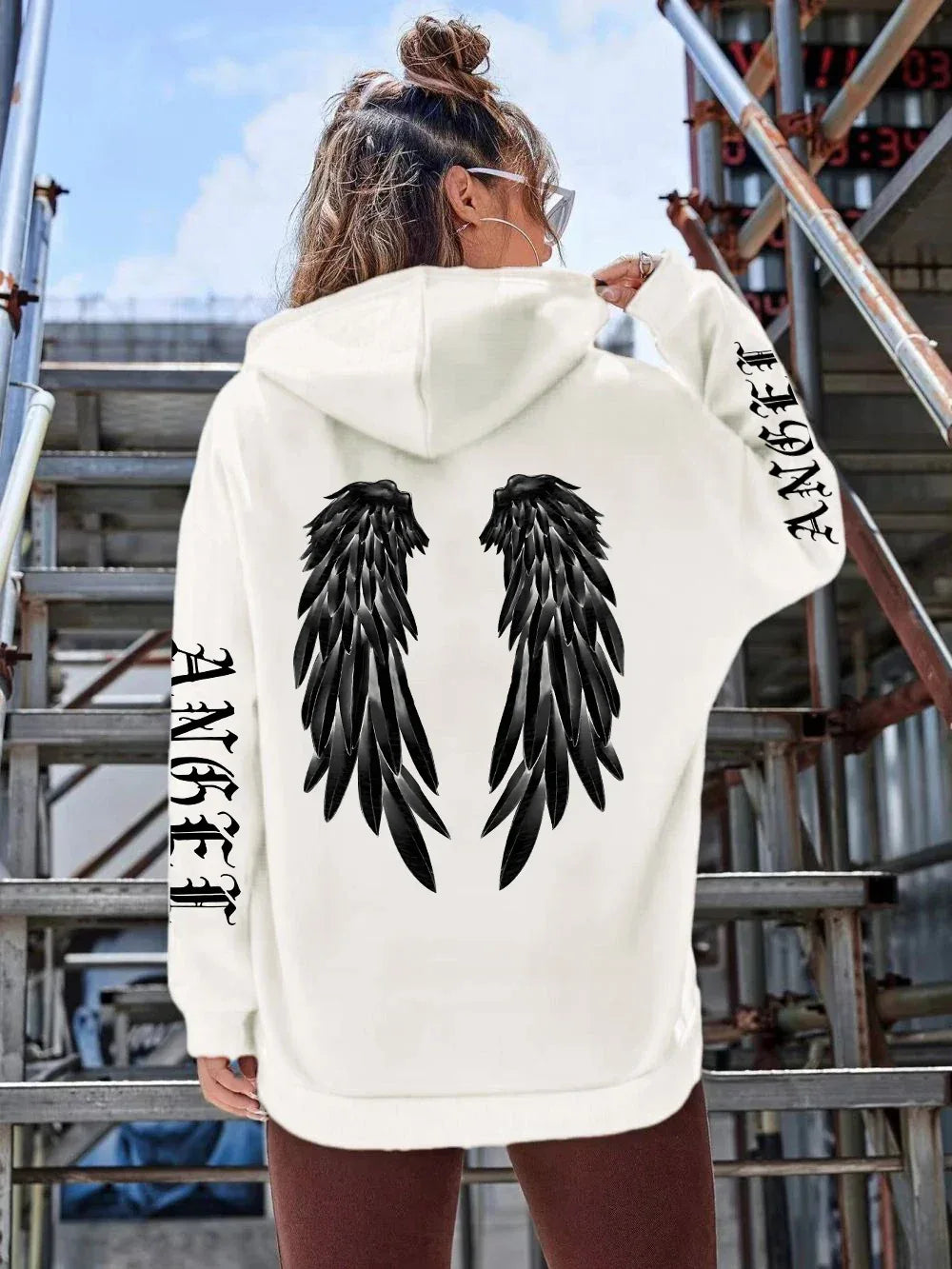 Beautiful Angel Wings Printed Hoodies Women Warm Comfortable Casual Hoodie Fashion Classic Hoody Loose Original Basic Clothes - cankarfashion