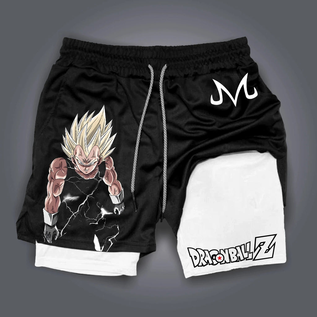 Dragon Ball Goku & Vegeta Double Layer Shorts for Men
