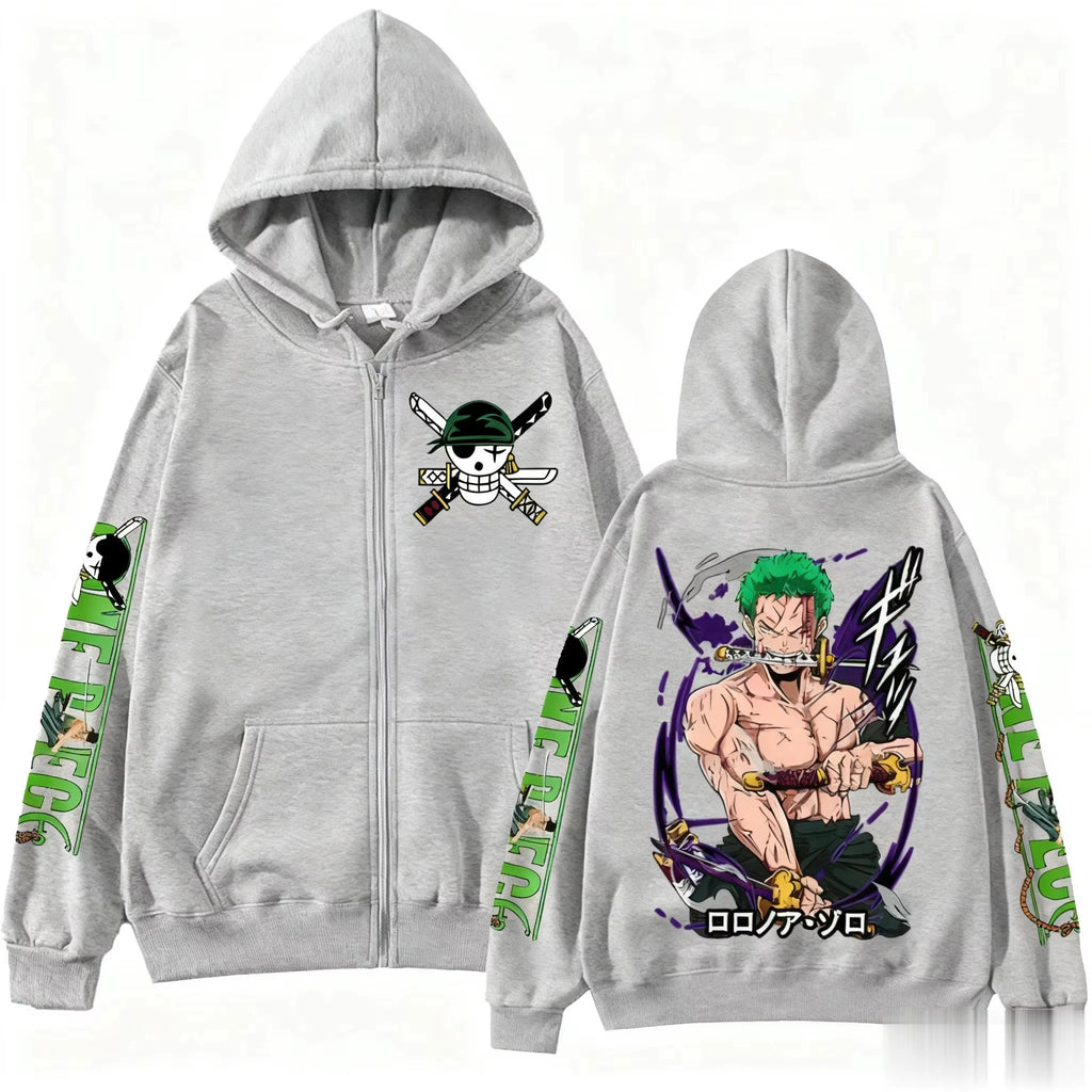 2026 One Piece Zoro Zip Up Hoodie for Men & Women