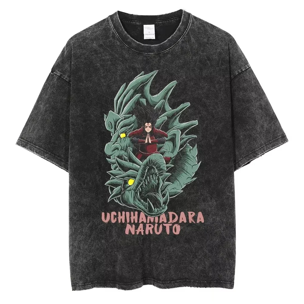 Hip Hop Vintage T-shirt for Men - Japanese Anime Style