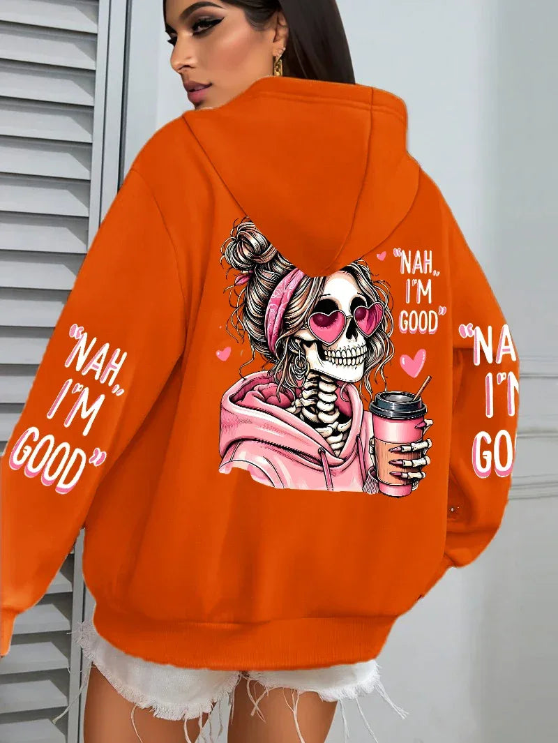 Expensive Talks Back Funny Printing Womens Hoodie Loose Multicolor Pullovers Fleece Autumn Sportswear Casual Pocket Hoody - cankarfashion