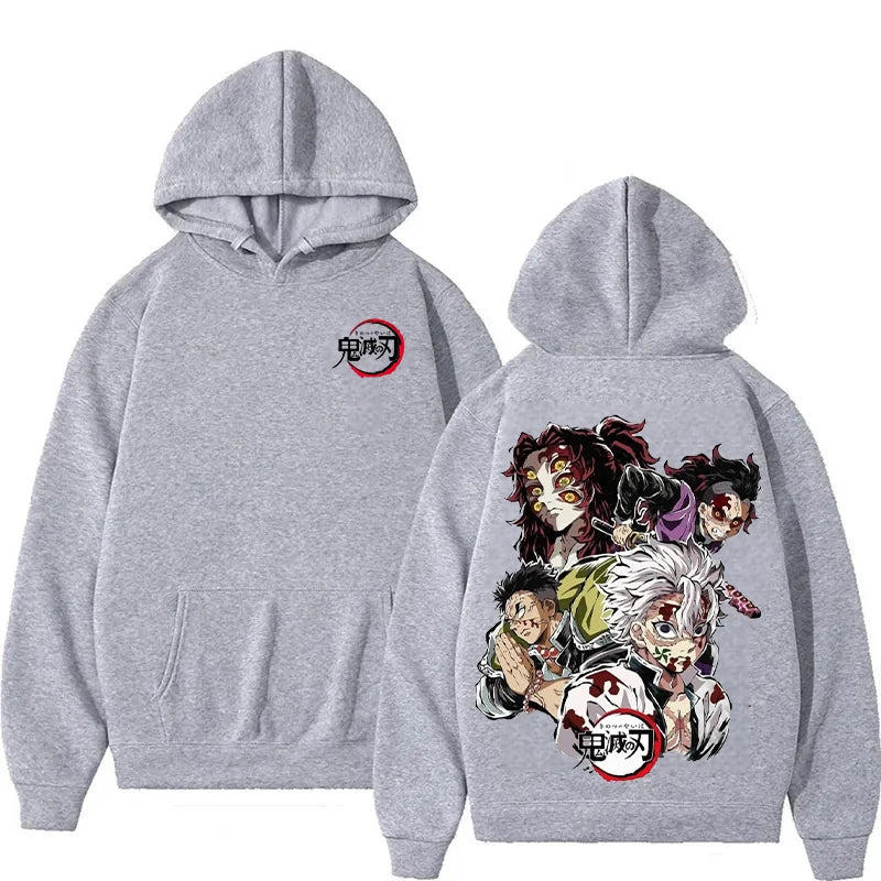 Demon Slayer Style Casual Hooded Sweatshirt
