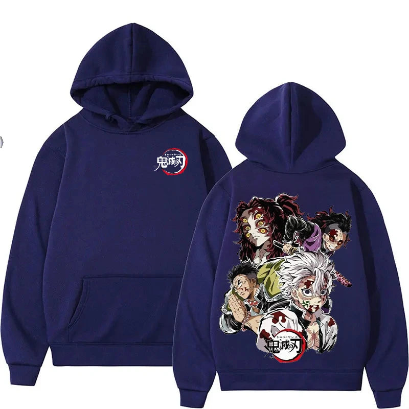 Demon Slayer Style Casual Hooded Sweatshirt