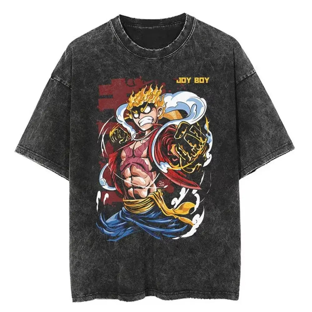 Anime One Piece Luffy Vintage Graphic T-Shirt