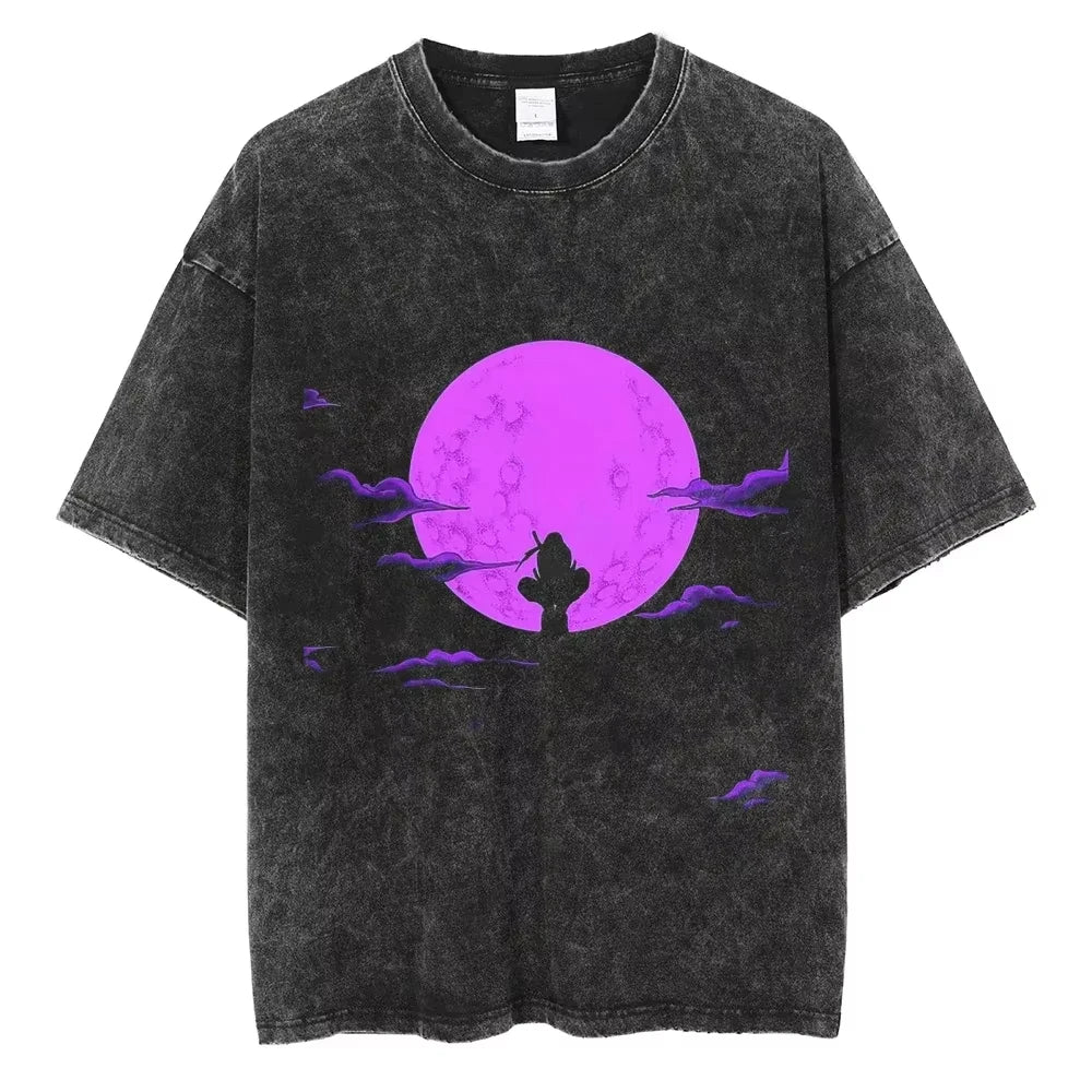 Hip Hop Vintage T-shirt for Men - Japanese Anime Style