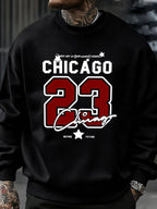 Chicago Number 23 Jersey Prints Male Sweatshirt Trendy Hip Hop Streetwear Crewneck Autumn Clothes Fleece Casual Pullover - cankarfashion