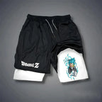 Dragon Ball Goku & Vegeta Double Layer Shorts for Men