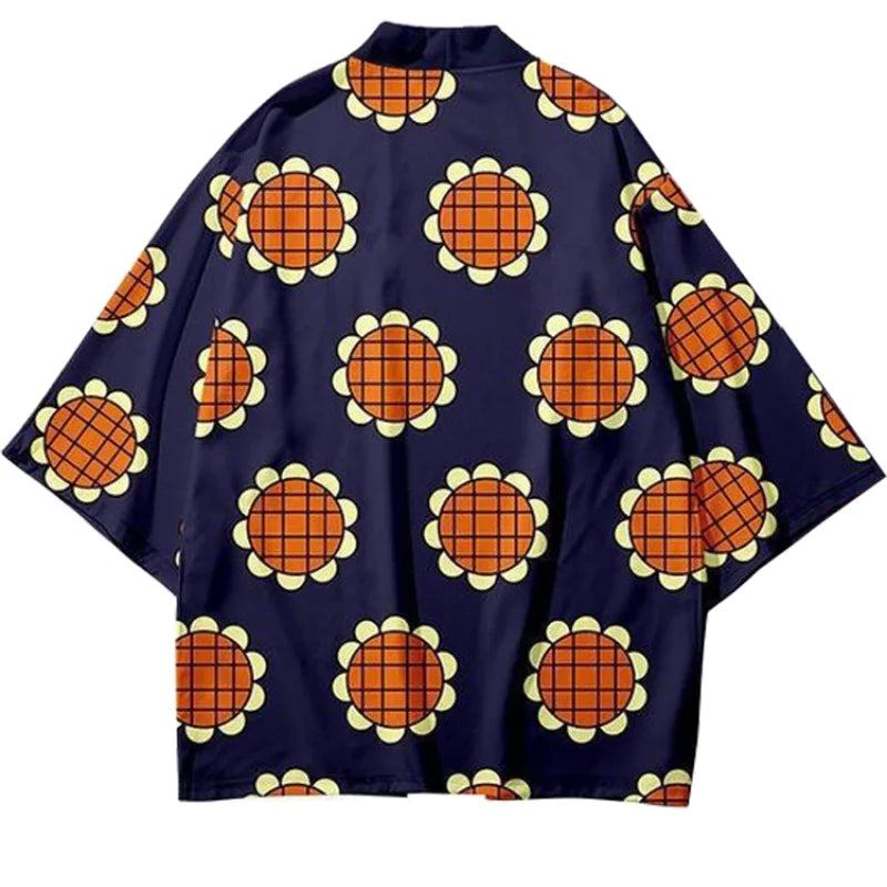 Anime Luffy Sunflower Kimono Cosplay Costume