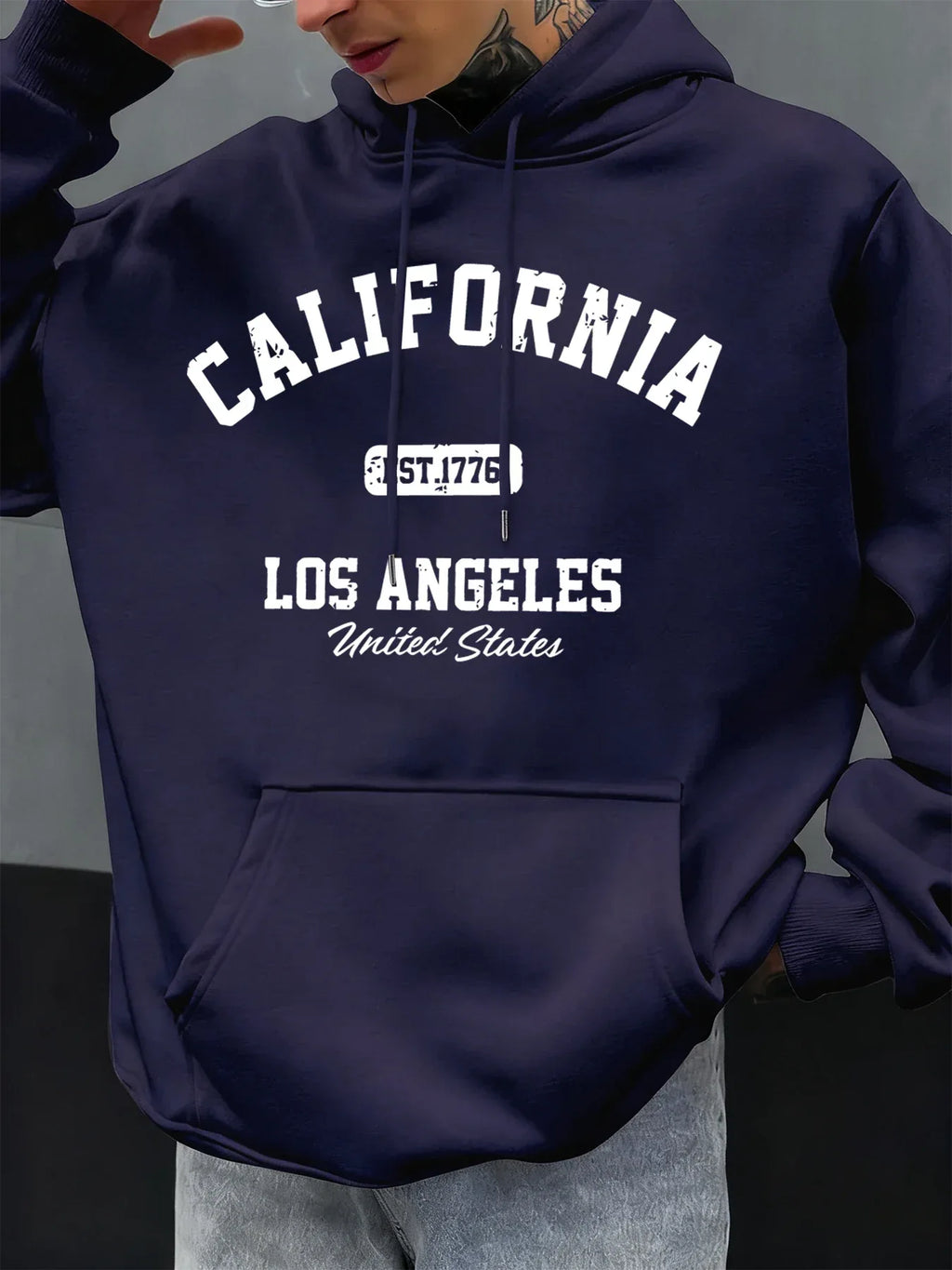 California Los Angeles Prints Male Hoody Hip Hop Multicolor Hoodies Fleece Fashion Pullovers Oversized Pocket Mens Clothes - cankarfashion
