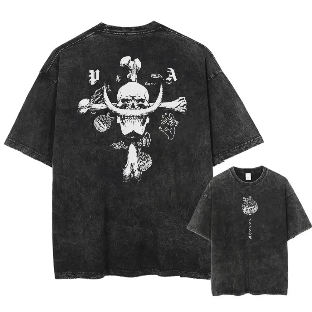 Anime One Piece Luffy Printed Cotton T-Shirt for Men