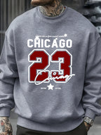 Chicago Number 23 Jersey Prints Male Sweatshirt Trendy Hip Hop Streetwear Crewneck Autumn Clothes Fleece Casual Pullover - cankarfashion