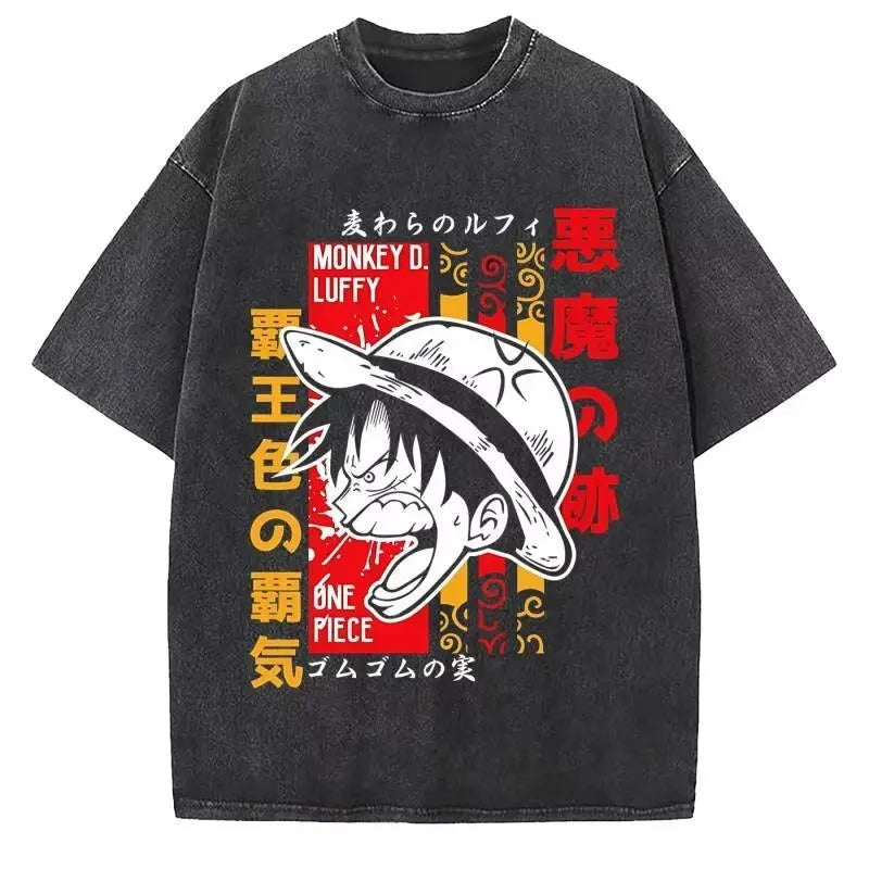 Anime One Piece Luffy Vintage Graphic T-Shirt