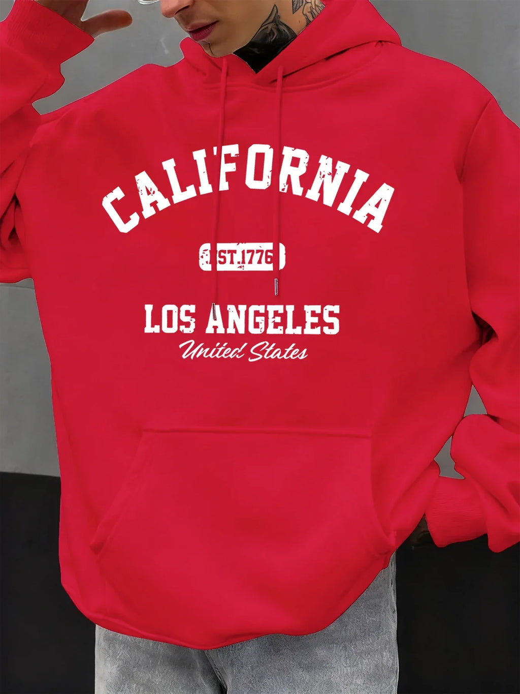California Los Angeles Prints Male Hoody Hip Hop Multicolor Hoodies Fleece Fashion Pullovers Oversized Pocket Mens Clothes - cankarfashion
