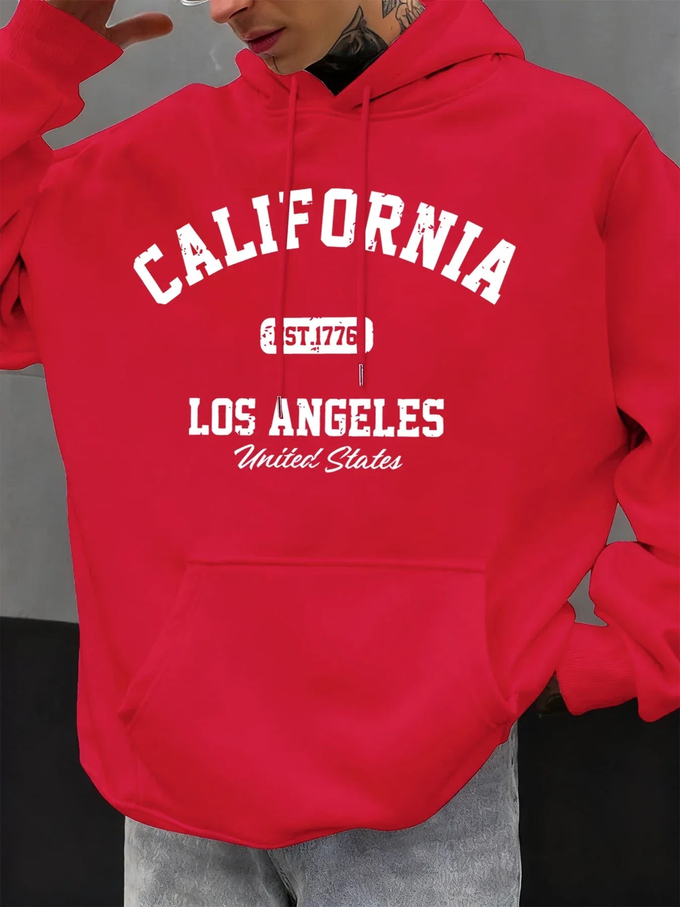 California Los Angeles Prints Male Hoody Hip Hop Multicolor Hoodies Fleece Fashion Pullovers Oversized Pocket Mens Clothes - cankarfashion